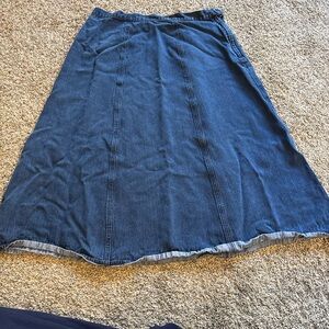 L.L. Bean A-Line Denim Skirt - Classic Blue